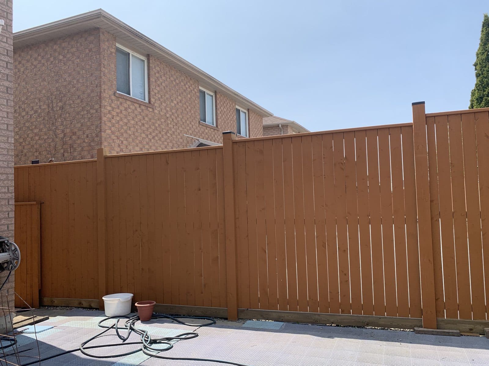 Wood privacy fence installed by FILD Group