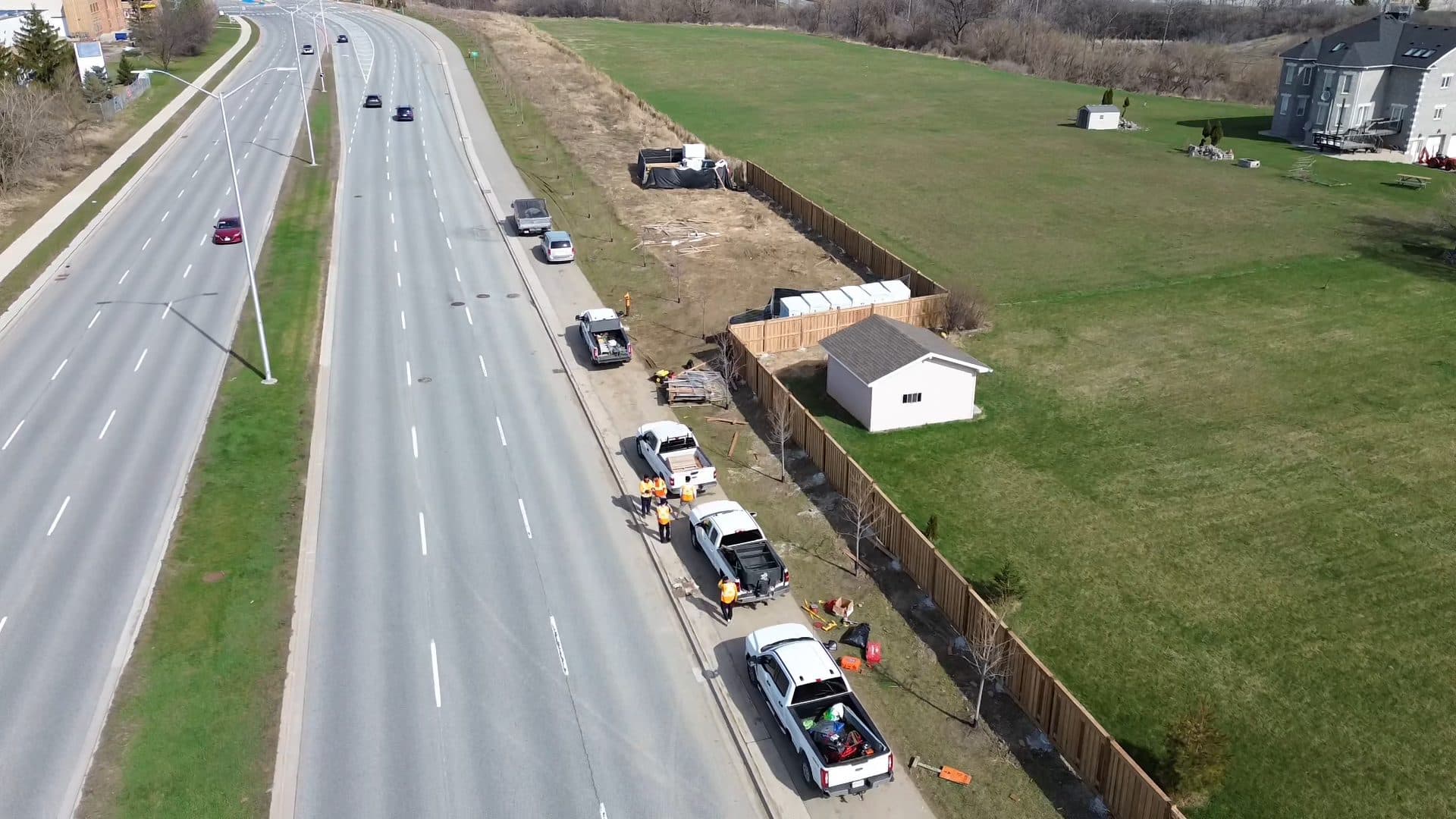 Roadside noise wall installed by FILD Group